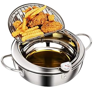 Deep-Fryer-Pot304-Stainless-Steel-with-Temperature-Control-and-Lid-Japanese-Style-Tempura-Fryer-Pan-Uncoated-Fryer-Stainless-Steel-Cookware-Gas-Stove-Silver-25cm94in Deep Fryer Pot,304 Stainless Steel with Temperature Control and Lid Japanese Style Tempura Fryer Pan Uncoated Fryer…