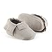 DELEBAO Unisex Baby Soft Sole Tassels Crib Shoes Moccasins Loafers 3-6 Months, Grey