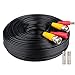 WildHD 4x200ft BNC Cable All-in-One Siamese Video and Power Security Camera Cable Extension Wire Cord with 2 Female Connetors for All HD CCTV DVR Surveillance System (200ft 4pack Cable, Black)