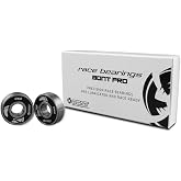 Bont Pro Racing 608 Skate Bearings, 8 mm Bore, 16 Pack | 7 steel balls, TN9 plastic cage, German-made racing oil, removable shields