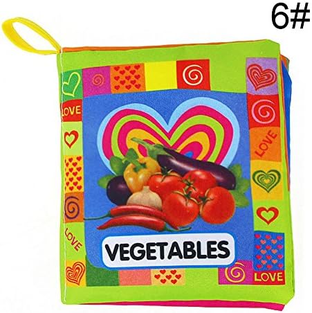 Usaboutall Intelligence Development Funny Cloth Cognize Book Educational Toy for Kids Baby (#6 Vegetable)