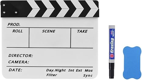 Amazon Docooler カチンコ 下見板張りドライイレース コンパクトサイズ アクリル ドライイレース マーカーペン消しゴム付き監督映画 カットアクションシーン用 撮影用小道具 通販