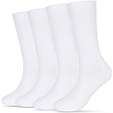 Athlemo Men's Dress Socks 4 Pack Crew Business Casual Sock Moisture Wicking Super Soft