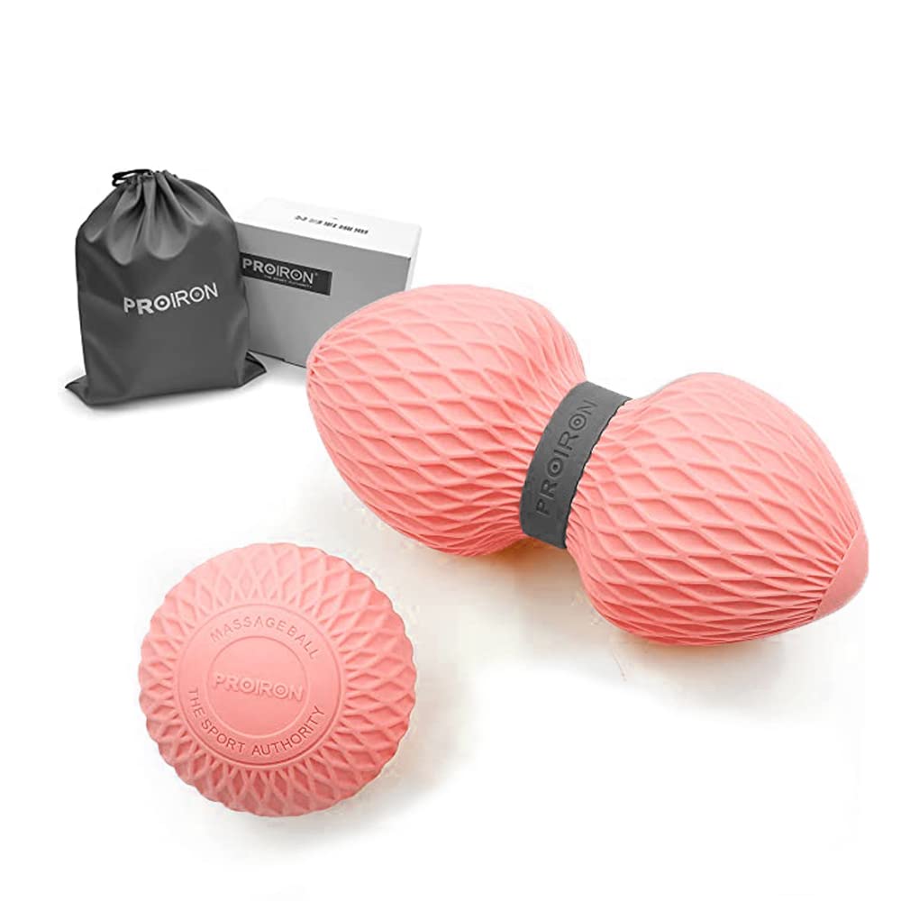 PROIRON Massage Balls Set Lacrosse Balls Massage Peanut Ball Massage Trigger Point Massage Ball Deep Tissue for Foot, Peanut Massage Roller for Back