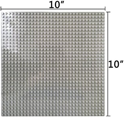 Super Bricks - Large 10" x 10" Baseplate - Gray Pack (2 Baseplates) - Lego Compatible