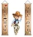 West Cowboy Garland Party Decorations - Western Redoe Welcome Banner Porch Sign Hanging Decor Supplies