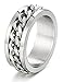 FIBO STEEL 8MM Stainless Steel Rings for Men Engagement Wedding Band Chain Ring, Size 7-13