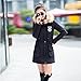 Aro Lora Women's Winter Warm Faux Fur Hooded Cotton-Padded Coat Parka Long Jacket US 8 Black