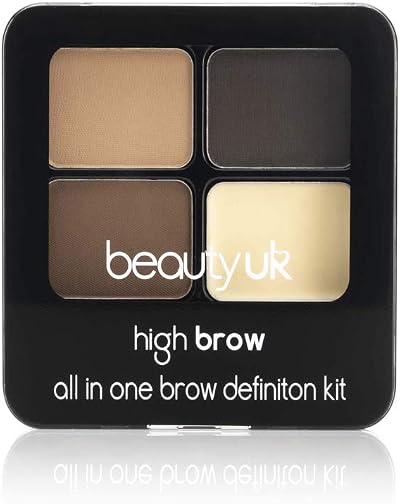 Beauty UK High Brow Eyebrow Kit 3 Powder Shades Wax Tweezers Applicator