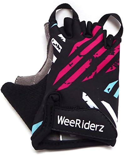 ZippyRooz Toddler & Little Kids Bike Gloves for Balance and Pedal Bicycles (Formerly WeeRiderz) For Ages 1-6 Years Old. 4 Designs for Boys & Girls (Geometric, Little Kids Small (1-2))