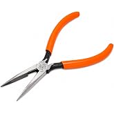 Klein Tools D203-7 Long Nose Pliers, 7-Inch | Needle Nose Side Cutters with Induction-Hardened Cutting Blades