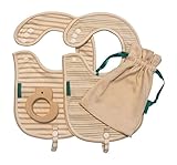 Amazing Baby Gift Set - Drooling Bibs + Wooden Ducky Teether Toy - Organic