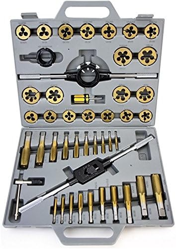 45 Pcs Tungsten Steel Tap and Die Set Handle Tap Screw Wrench Adapter Blow Mold Case