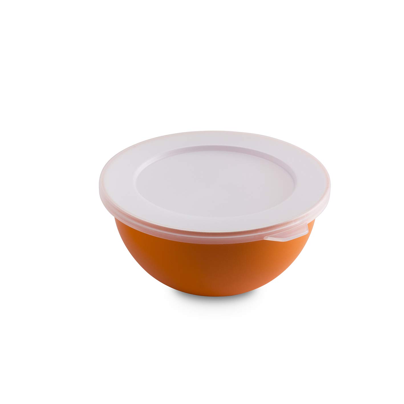 Omada Design 0,5 lt Bowl with Lid, 13,5 cm Diameter in White Colored Outside, in Polypropylene and Antibacterial Can Also be Used as Fridge Box