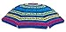 Rio Brands Paradise Awaits Palms Stripe Beach Umbrella with Sun Block, Blue Stripe