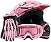 Youth Kids Offroad Gear Combo Helmet Gloves Goggles DOT Motocross ATV Dirt Bike Spiderman Pink , Large