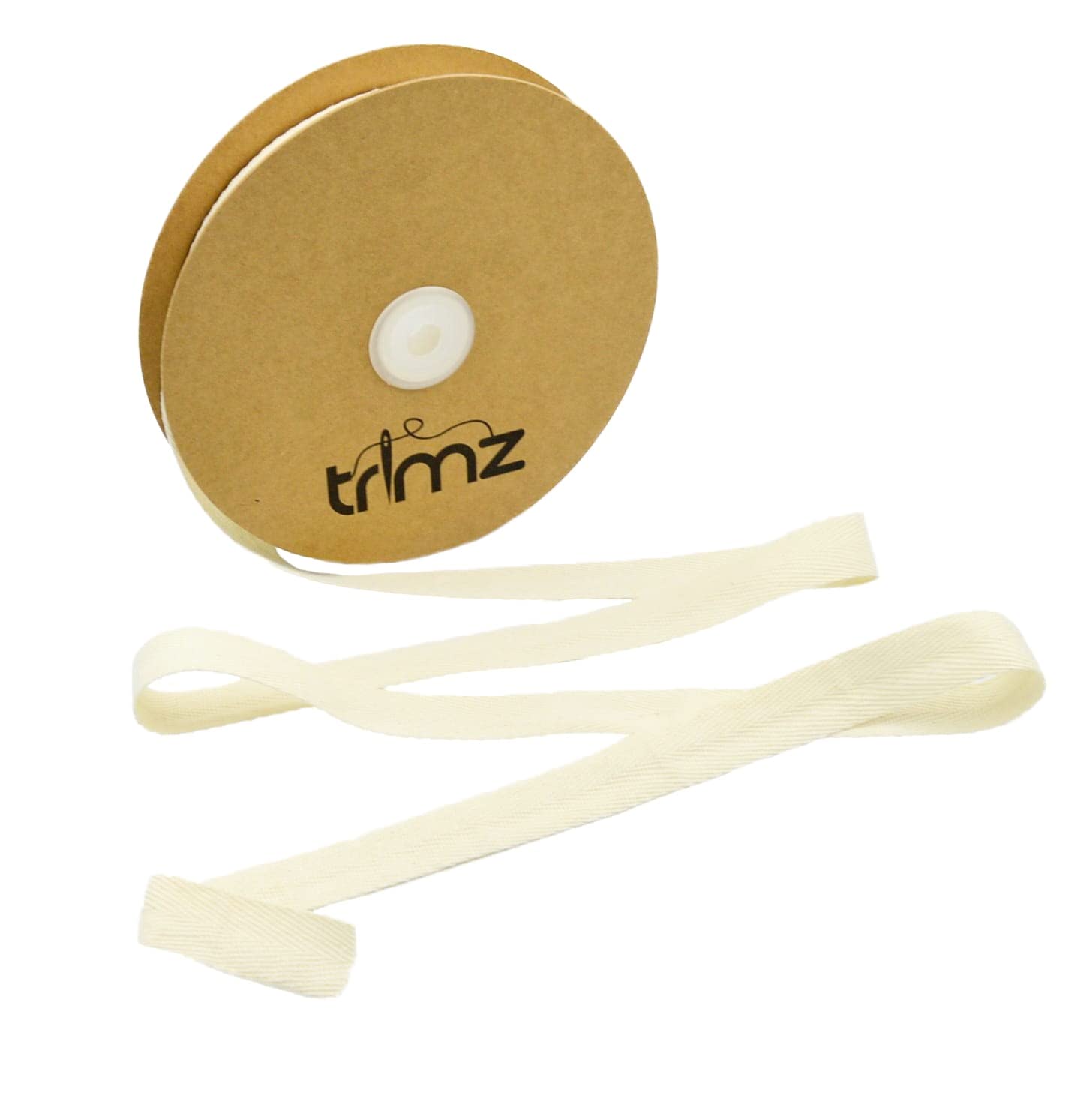 10mm x 50m: Trimz Natural Cotton Herringbone Tape 10mm x 50m | Extra Long Slim Craft Tape | Quilting, Extensive Detailing