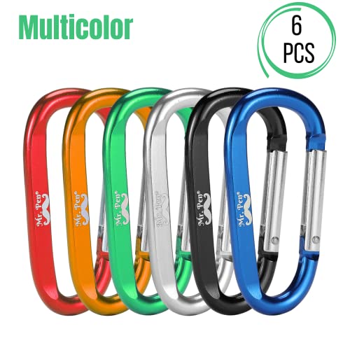 Mr. Pen Carabiner, 6 pcs, 3 inch Aluminum D Ring Carabiner Clip, Key