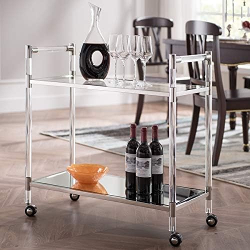 Silver Orchid Aldor Silver Acrylic Bar Cart