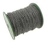 CleverDelights Ball Chain Roll - 330 Feet - Gunmetal Color - 2.4mm Ball - #3 Size - 100M/100Yard - Bulk Chain Spool