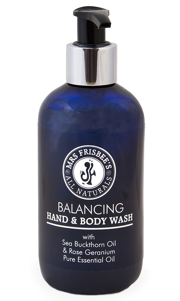 Balancing Hand & Body Wash with Aloe Vera, Sea Buckthorn, Soap Bark Extract and Rose Geranium Pure Essential Oil/Free From Sulphates/Vegan/Natural (250ml)