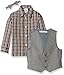 Perry Ellis Boys' HEATHER POPLIN VEST SET