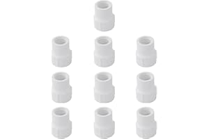 FangKingNo 10pcs 1/2" to 3/4" PVC Reducing Female to Female Threaded Coupling for PVC PIPE Pressure Fittings,PVC Reducer Female Adapter for PVC PIPE Connector White (1/2 Inch to 3/4 Inch)