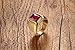 PMTIER Men's Stainless Steel Simple Gold Plated Ring with Square Red Gem Stone Size 11