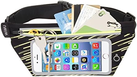 EKOOS Running Belt, Slim Waist Pack With Touchscreen Window Waterproof Waistband for Hiking Fitness, Runner Workout Belts iphone 8 Plus X/7/6/Galaxy S8 (5.5 inch) Black