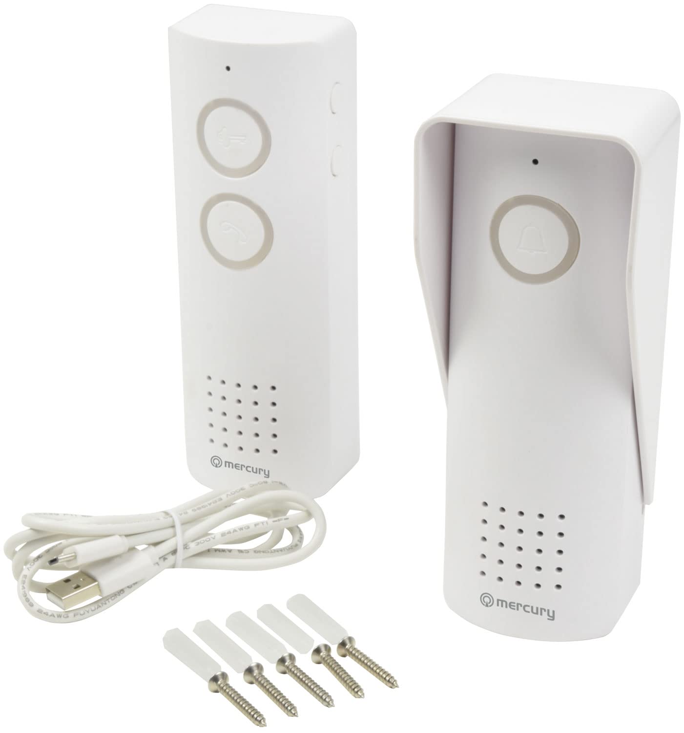 Mercury Wireless Digital Intercom/Doorbell | 2.4Ghz, White