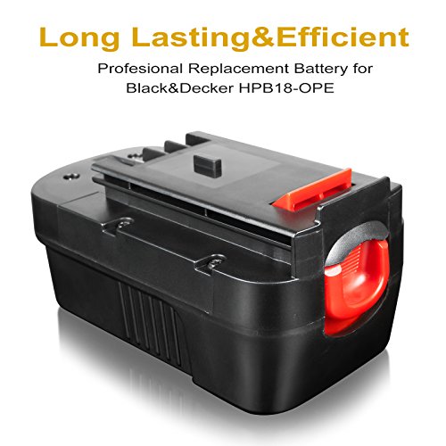 FLAGPOWER 18V 3.0Ah Replace Battery for Black and Decker HPB18 HPB18-OPE 244760-00 FS18FL FSB18 Firestorm Power Tool(2Packs) - Thumbnail 4