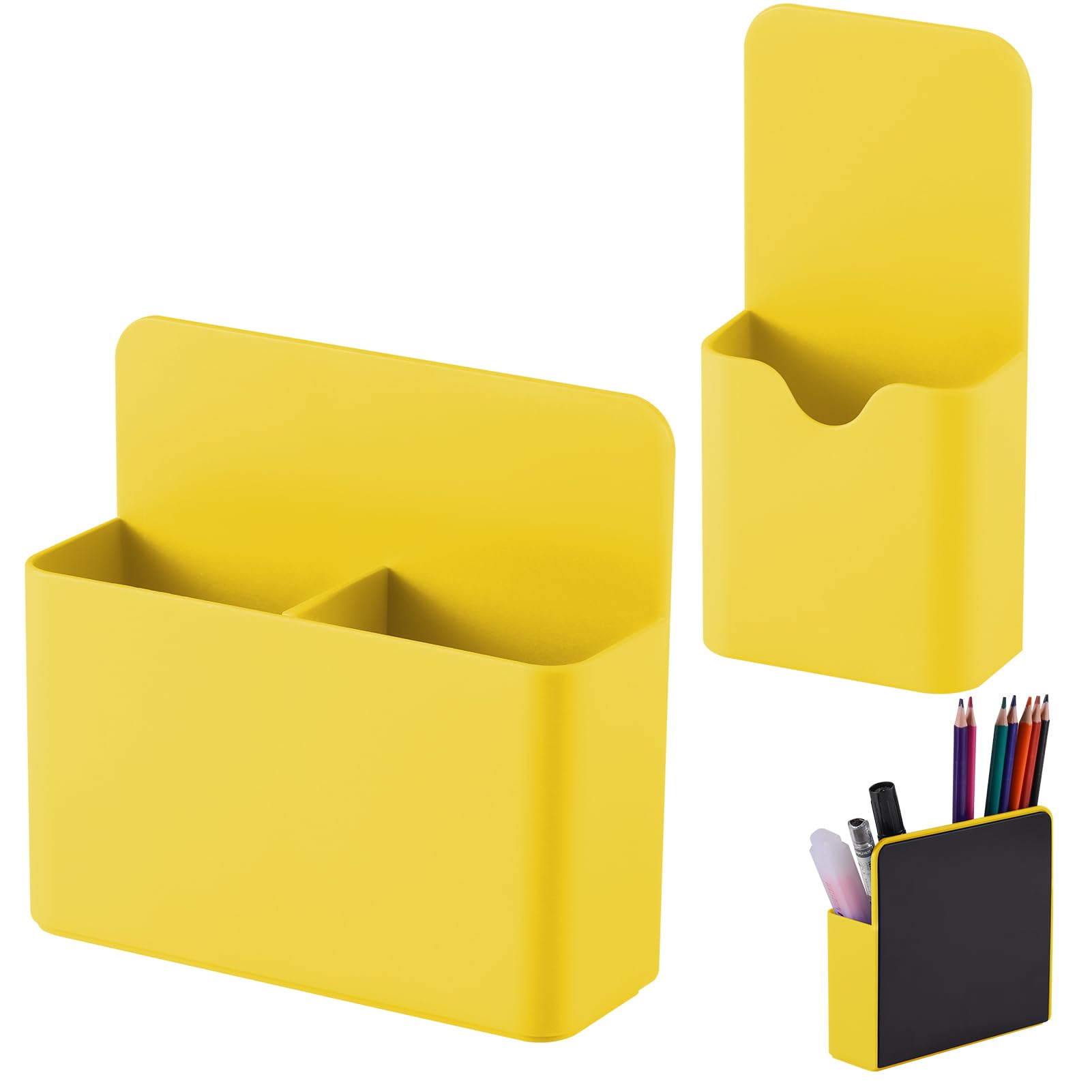Photo 1 of KITANIS Magnetic Pen Holder,2 Pack Magnetic Dry Erase Marker Holder with Generous Compartments, Strong Magnet Storage Marker Pen Pencil Organizer for Refrigerator, Whiteboard, Locker Accessories