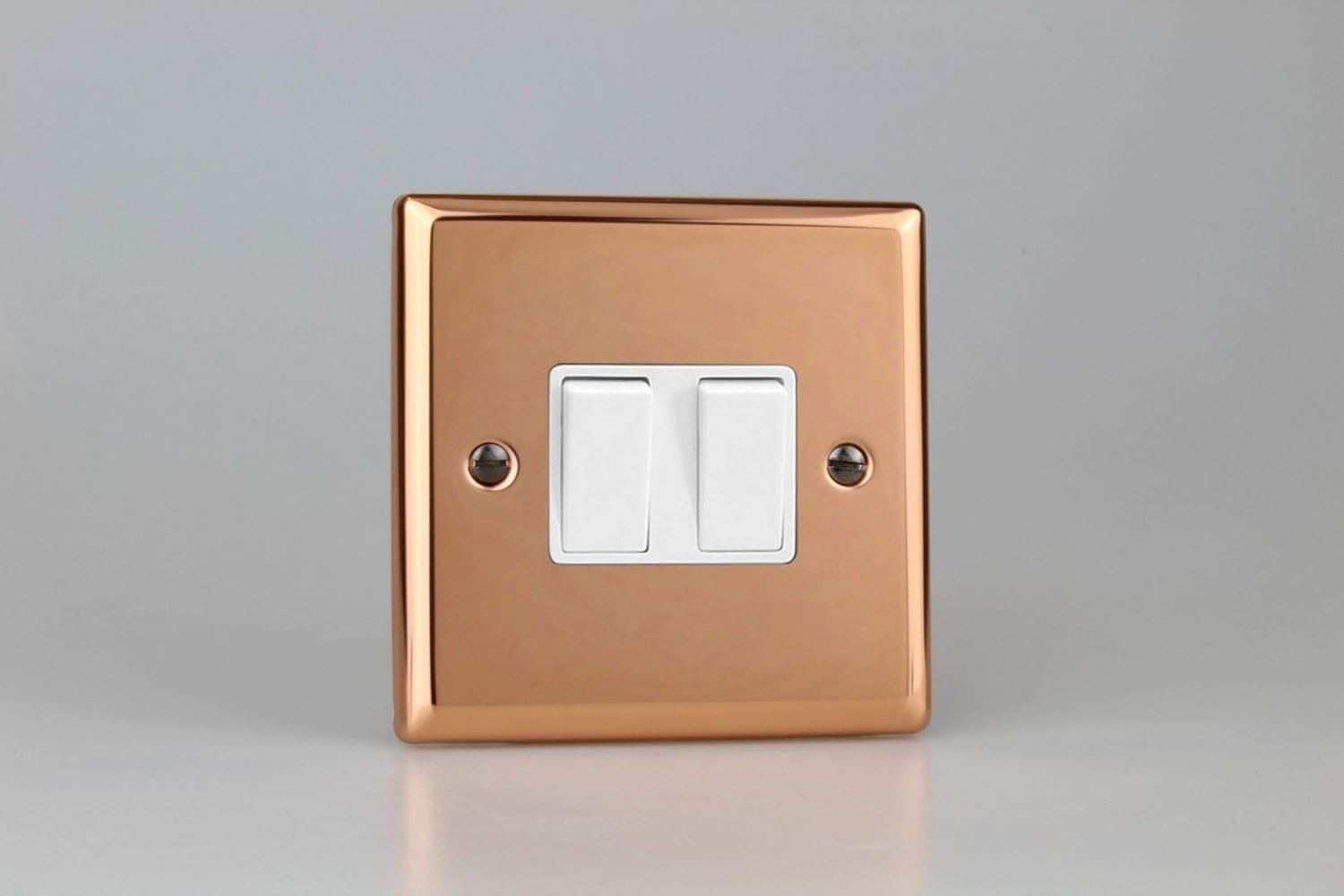 Varilight 2-Gang 10A Intermediate Rocker Switch Polished Copper