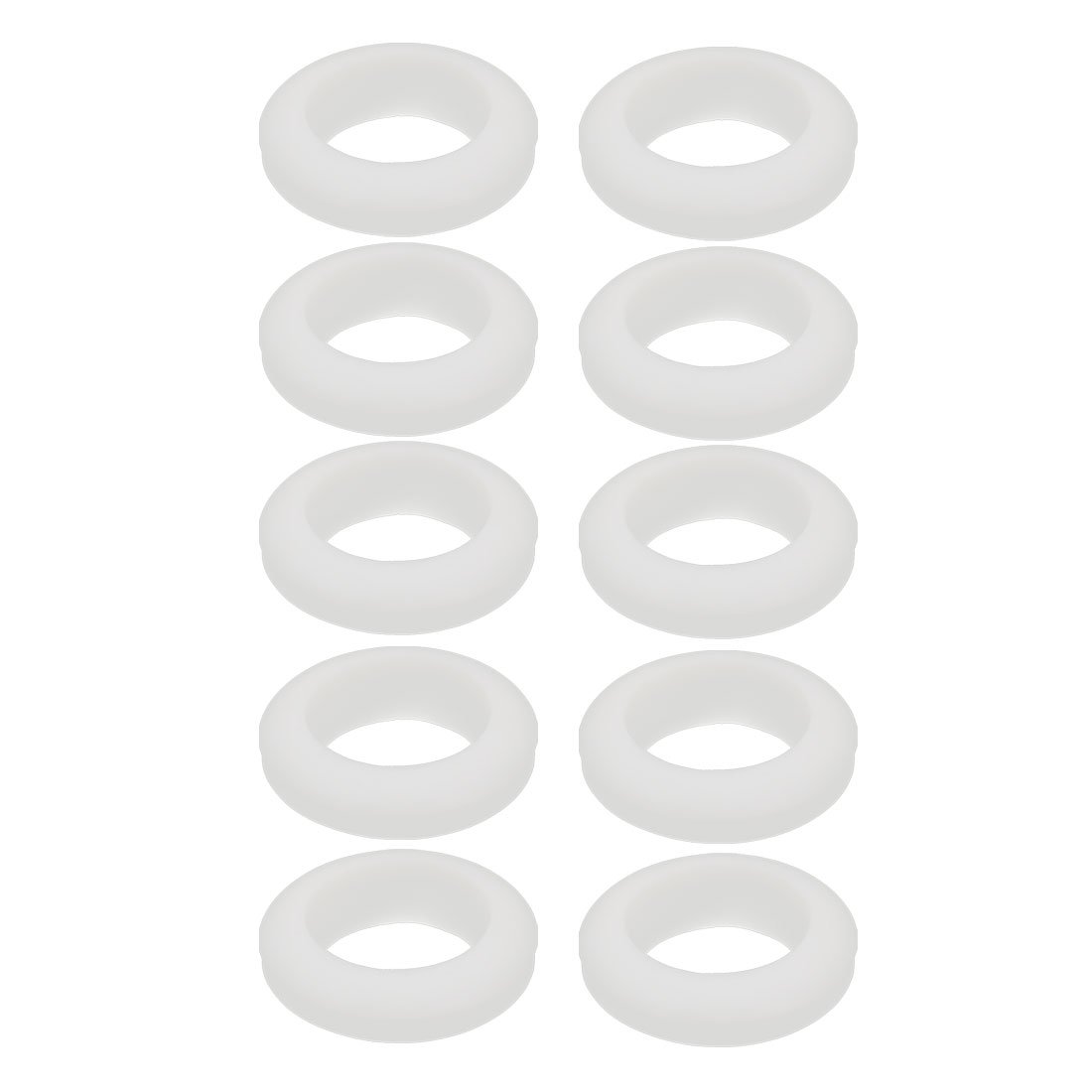 sourcingmap 10pcs Double Side Rubber Grommet Eyelet Ring Wire Gasket White 25mm Inner Dia