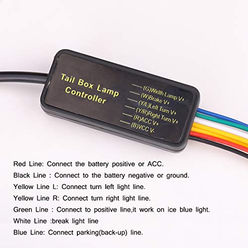 LUVODI 48" 12V Car LED Tail Strip Light 6 Functions 4 Colors Car Trunk Tailgate Rear Turning Signal Light Bar Warning Running Flow Box Lamp for Reverse, Brake, Double Flash, Flexible Waterproof