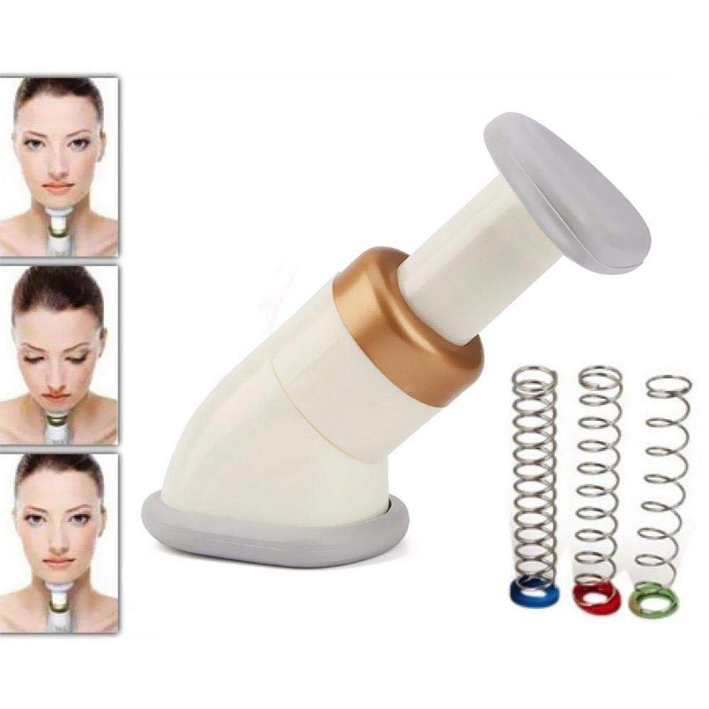 White Pari Portable Neckline Slimmer Thin Chin Exerciser Set For