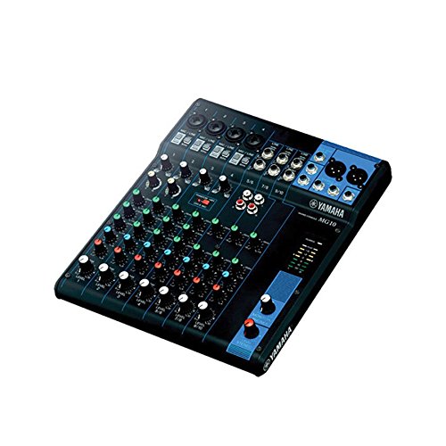 Yamaha MG10 10 Input Stereo Audio Mixer with 10-channel Analog Mixer with 4 Microphone Preamps , 3 Dedicated Stereo Line Channels , 1 Aux Send , EQ, and 1-knob Compressors Audio Mixer Bundle /w Cables