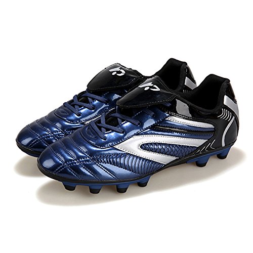 YING LAN Men's Boys Turf Cleats Soccer Athletic Football Outdoor/Indoor Sports Shoes AG Dark Blue - Thumbnail 2