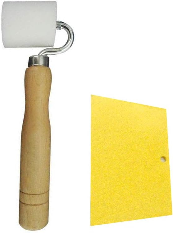 JINXM Flat Pressure Roller Natural Wood Wallpaper Flat Seam Roller