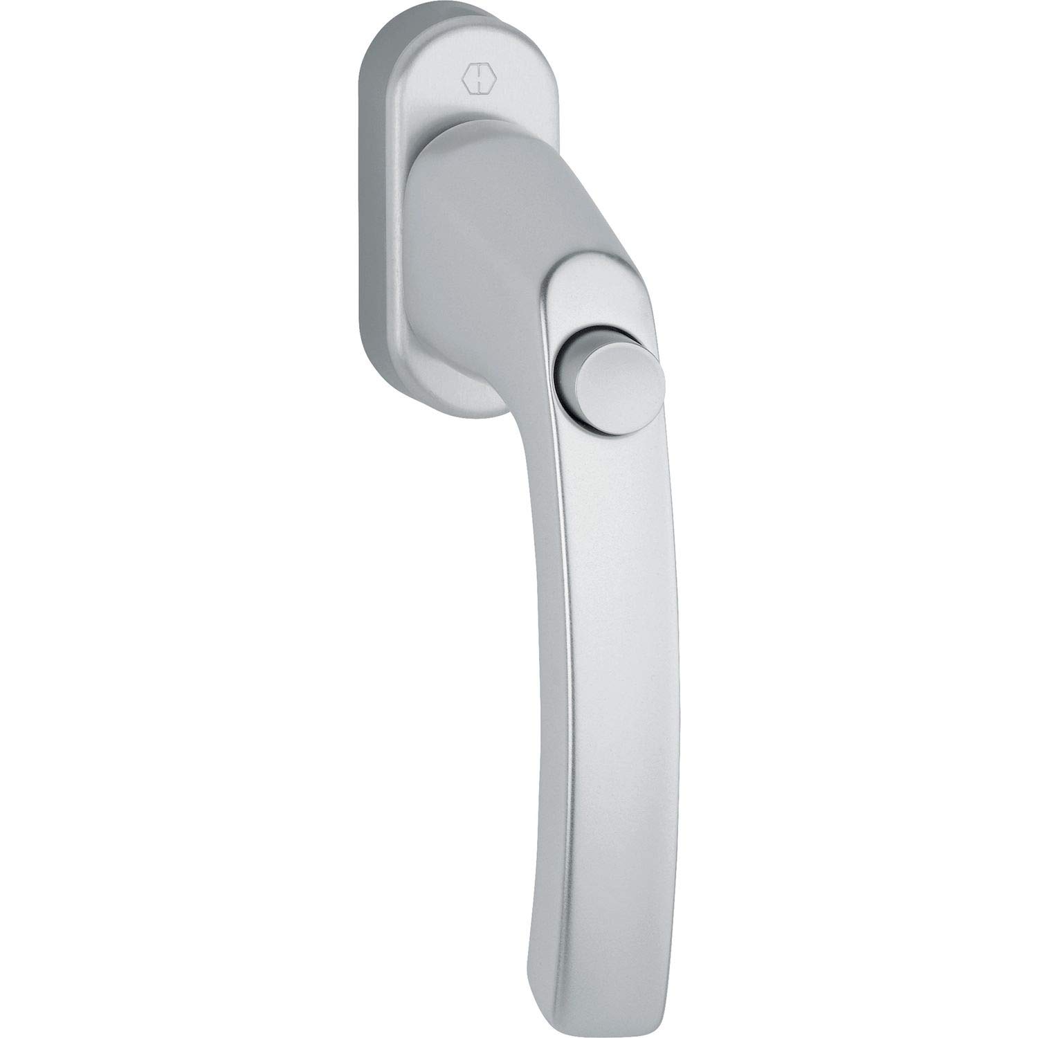 Hoppe 11715108 Window Handle with Push Button VK 7 x 32 Anodised Silver