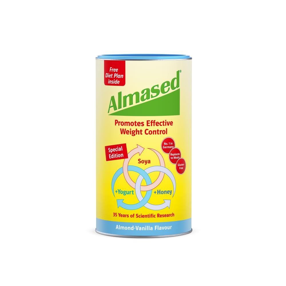 Almased Almond-Vanilla Meal Replacement Shake - Protein Powder for Weight Loss, 500 g