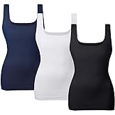 EUYZOU Women's Tummy Control Shapewear Tank Tops Seamless Square Neck Compression Tops Slimming Body Shaper Camisole