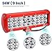 YITAMOTOR 9 Inch LED Light Bar 54W LED Work Light Spot Flood Combo Waterproof Offroad Driving Fog Pod Light for 4X4 4WD Pickup Truck Light ATV Light Boat 12V, 2 Years Warranty, (Red, Pack of 2)