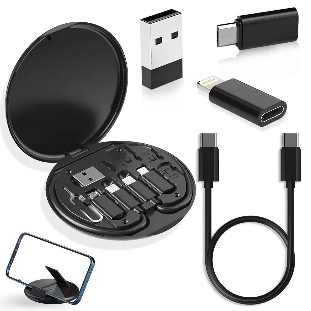 Photo 1 of YANZIE USB Adapter, Micro USB Charging Cable with USB C Lighting Adapter, Lighting to USB C Adapter, Multi Charging Cable Storage Box Contains SIM Card Holder
