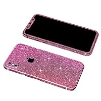 iPhone X Bling Skin Sticker, Supstar Full Body Coverage Glitter Vinyl Decal - Dustproof, Anti-Scratch for Apple iPhone X 2019 (Rose)