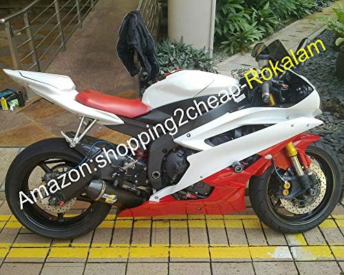 White Red Cowling Fit For Yamaha YZF 600 R6 06-07 YZFR6 YZFR6 2006 2007 Body Kit Fairings (Injection molding)
