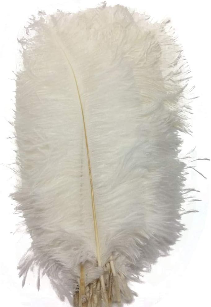 CENFRY 60pcs Ostrich Feathers 18-20inch Plumes for Wedding Centerpieces Home Decoration (White)