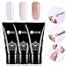 UR SUGAR 30ml Poly Quick Gel Nail Extension Builder UV Gel Lasting Finger Transparent Crystal Jelly Professional French Design Requires UV Lamp for Poly Manicure 3Pcs Starter Set