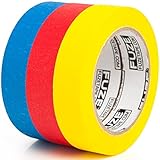 Colored Masking Tape Craft Set - 3 Pack [1 in x 40 yrd Rolls] - Multi Colored Variety Kit - Assorted Color Coded & Fun DIY Art Supplies- Kids Ages 2