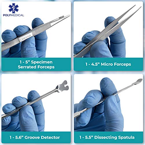 Advanced Dissection Kit - 37 Pieces Total. High Grade Stainless Steel Instruments Perfect for Anatomy, Biology, Botany, Veterinary and Medical Students - by Poly Medical. - Thumbnail 4